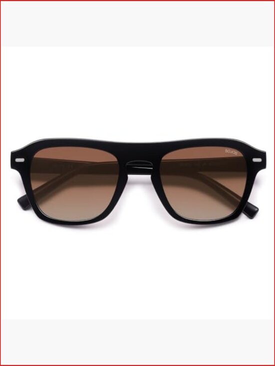Retro Aviator Square Polarized Sunglasses with Microfiber Pouch & Case main image 7